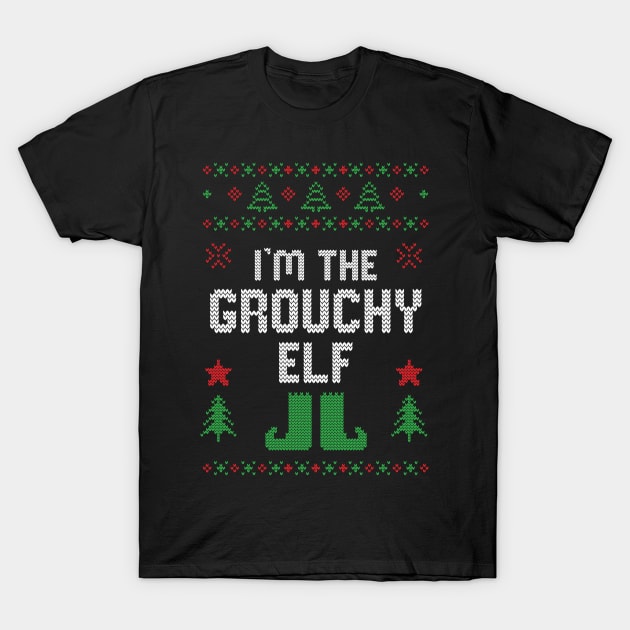 Grouchy Elf Ugly Christmas Costume Matching Family Group T-Shirt by jkshirts